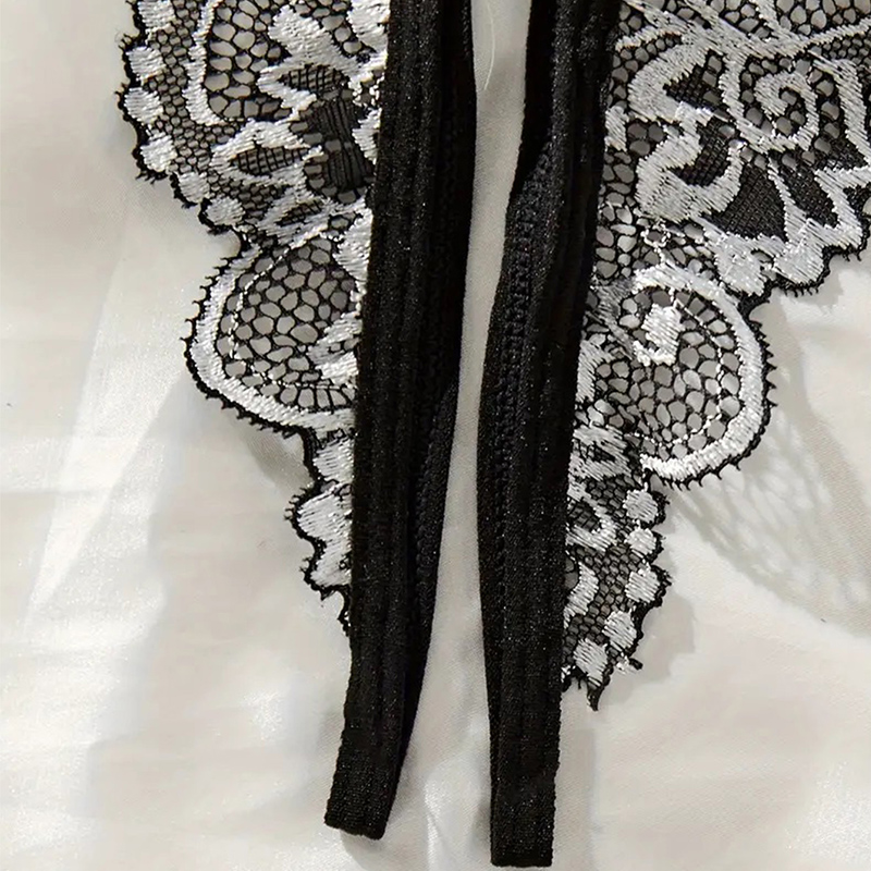 Black Hot Crotchless Sexy Wome - Lace Bralette Set recension och pris