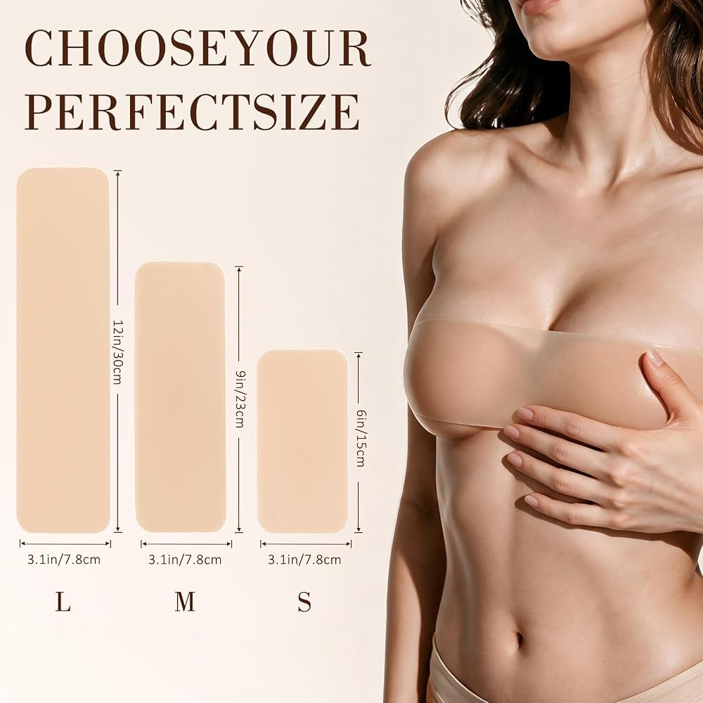 6Pcs Reusable Precut Silicone  - Strapless Bra Adhesive recension och pris