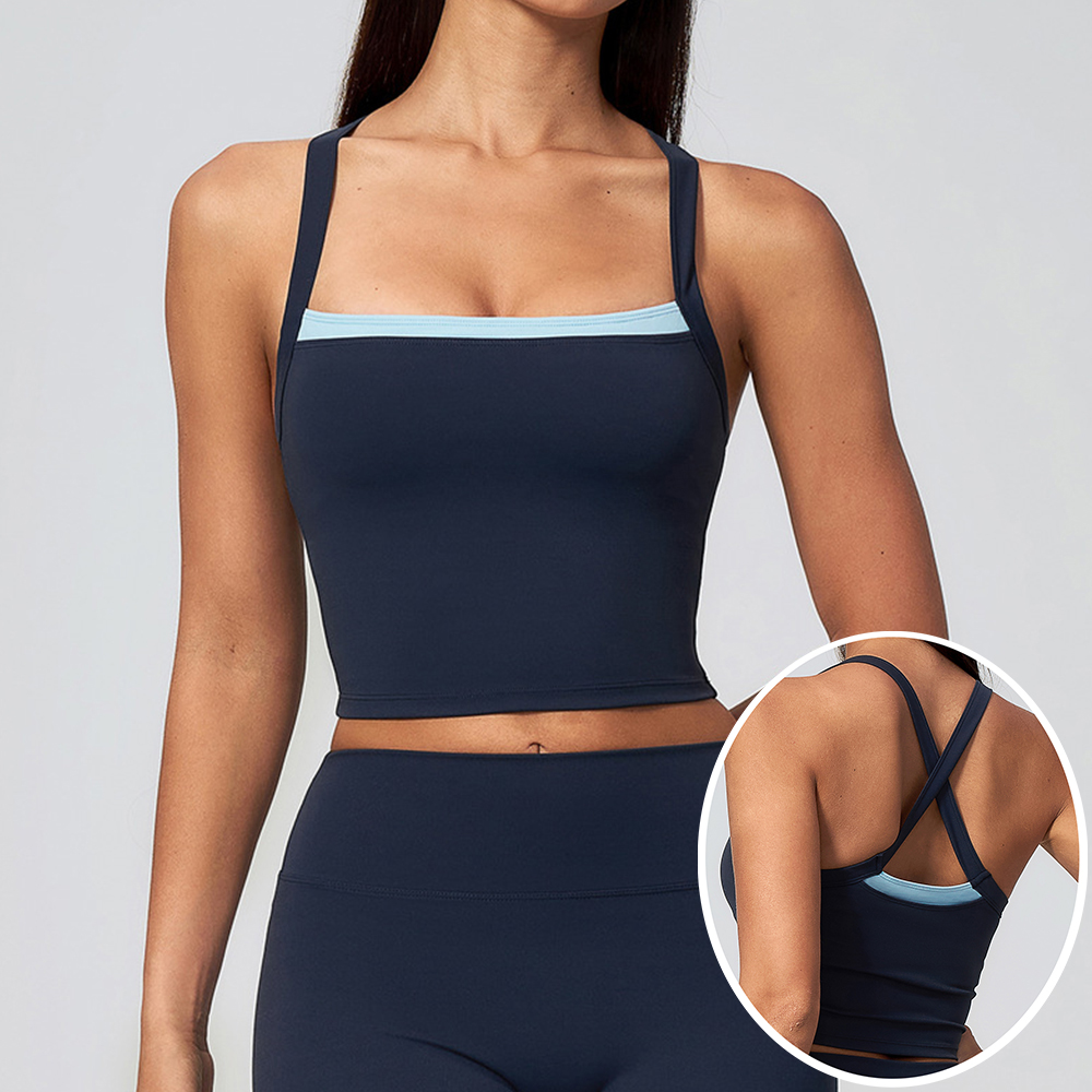 Women Criss Cross Back Yoga Ta - Plunge Bra Push Up recension och pris