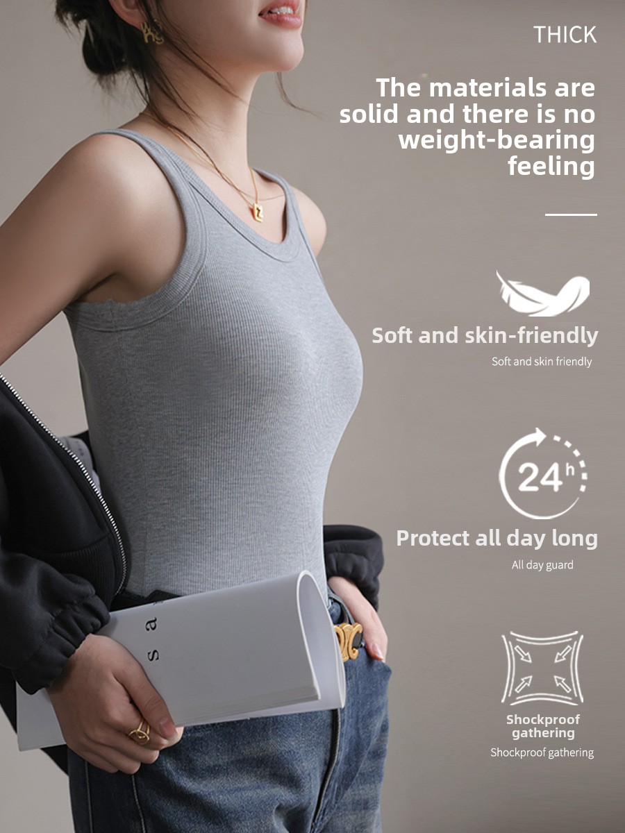 2025 Summer Women Strappy Tank - T Shirt Bra Seamless recension och pris