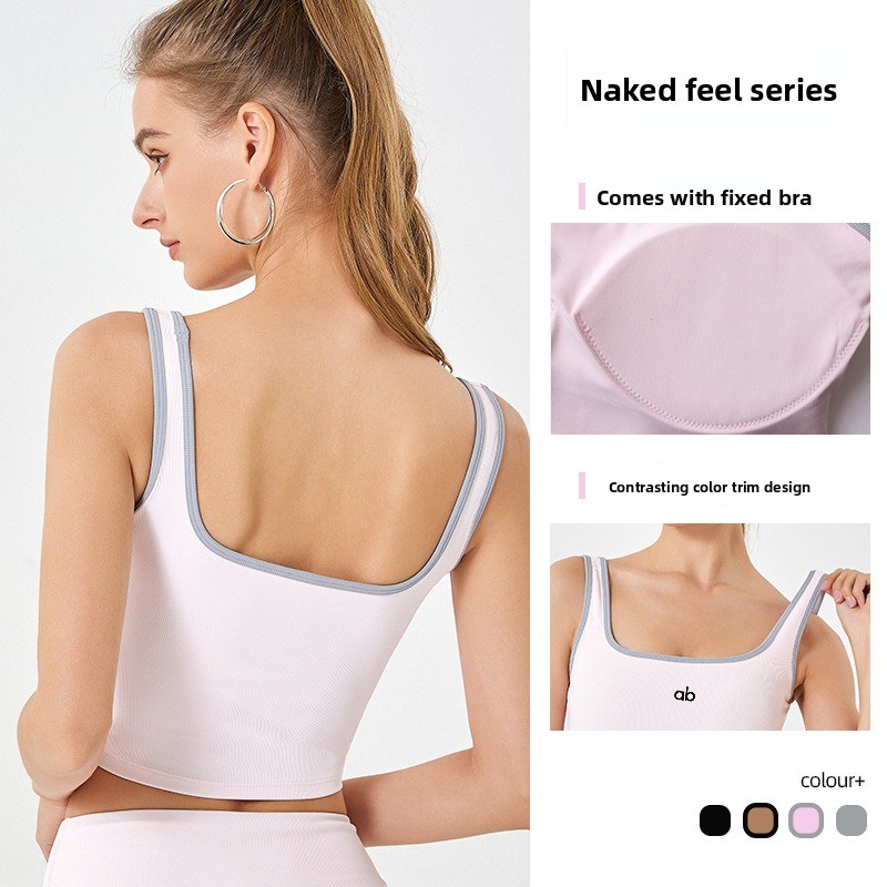 Women Summer Ribbed Yoga Tank  - Underwire Bra Padded recension och pris
